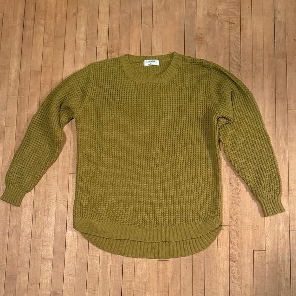 Zenana Outfitters Olive Knit Sweater